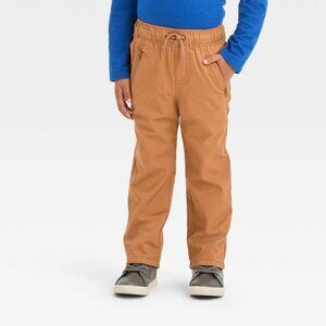 NEW! Cat & Jack Toddler Boys Fleece Lined Pull-On Pants, Khaki  Brown